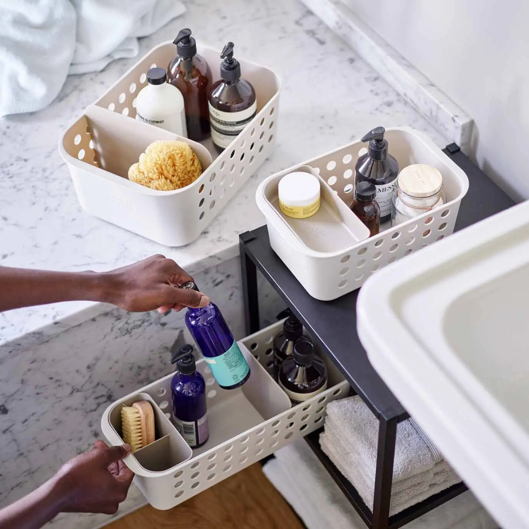 EasyStore™ Ecru Bathroom Storage Basket