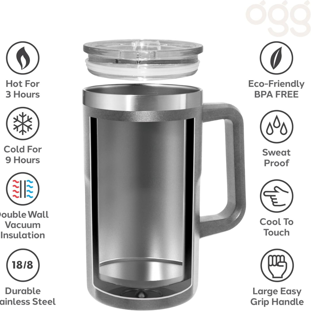 27 OZ Beer Mug Grey