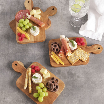 Caleb Acacia Wood Set of 4 Mini Charcuterie Serve Boards