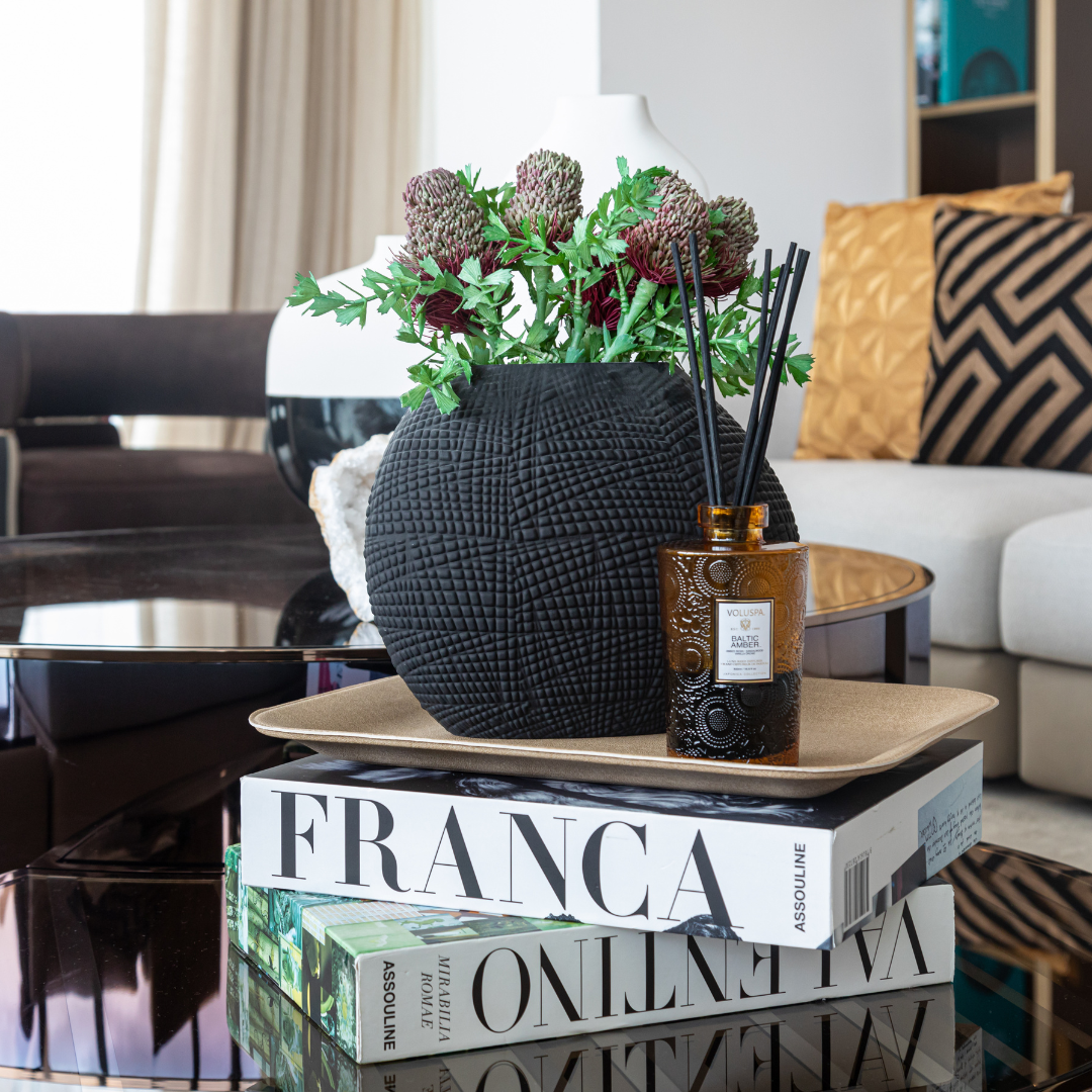 Bandeja de servicio mediana - Lino negro