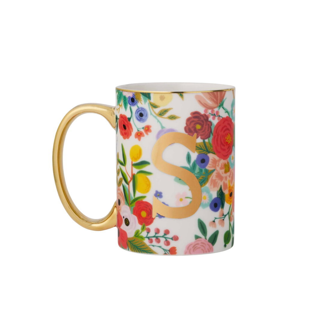 Garden Party Porcelain Monogram Mug - S