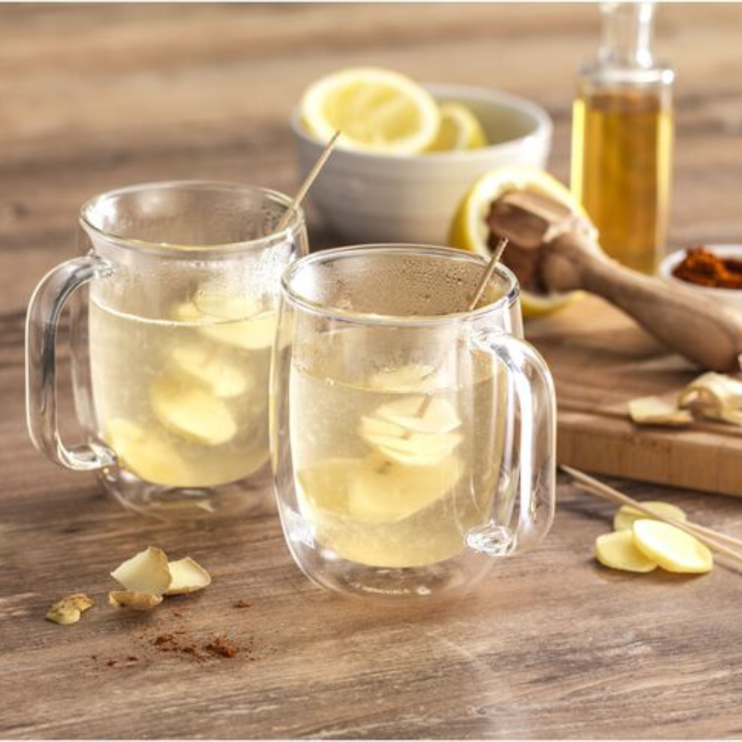 Sorrento Plus 4-pc Double Wall Glass Coffee Mugs