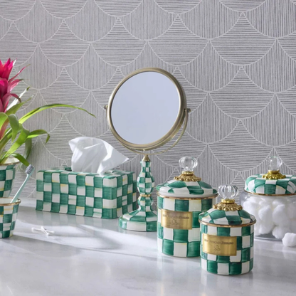 Emerald Check Vanity Mirror