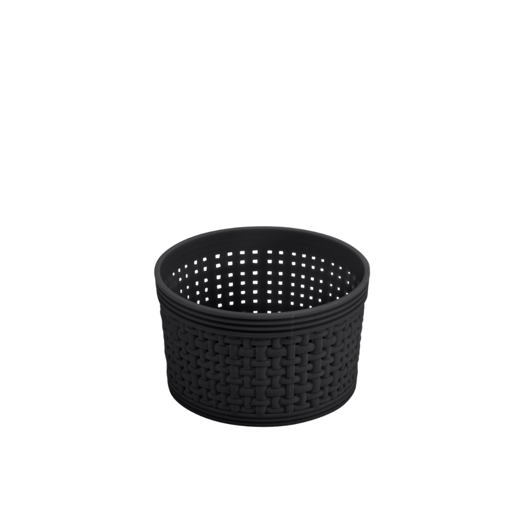 N&T 6pc Weave Organizer Basket Set Plastic Black