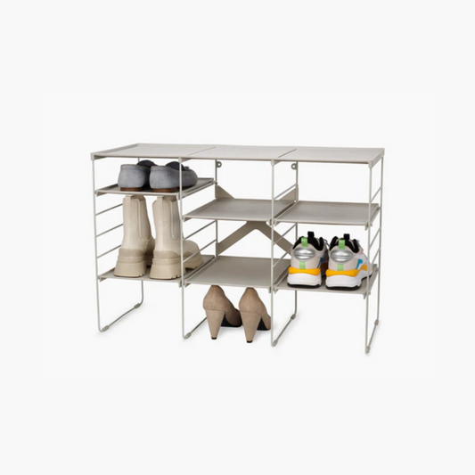 Level™ Plus Large Adjustable Ecru Shoe Rack