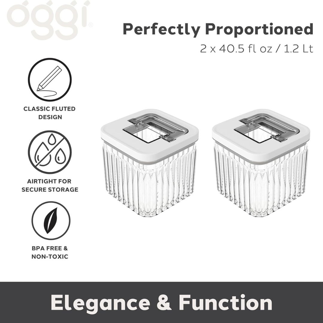 Set/2 40 OZ Fluted Canisters
