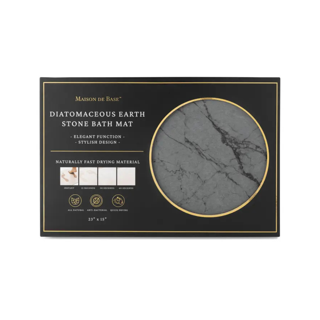 Diatomite Marbled Bath Mat - Grey