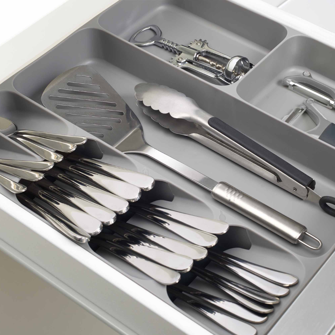DrawerStore™ Grey Cutlery, Utensil & Gadget Organizer