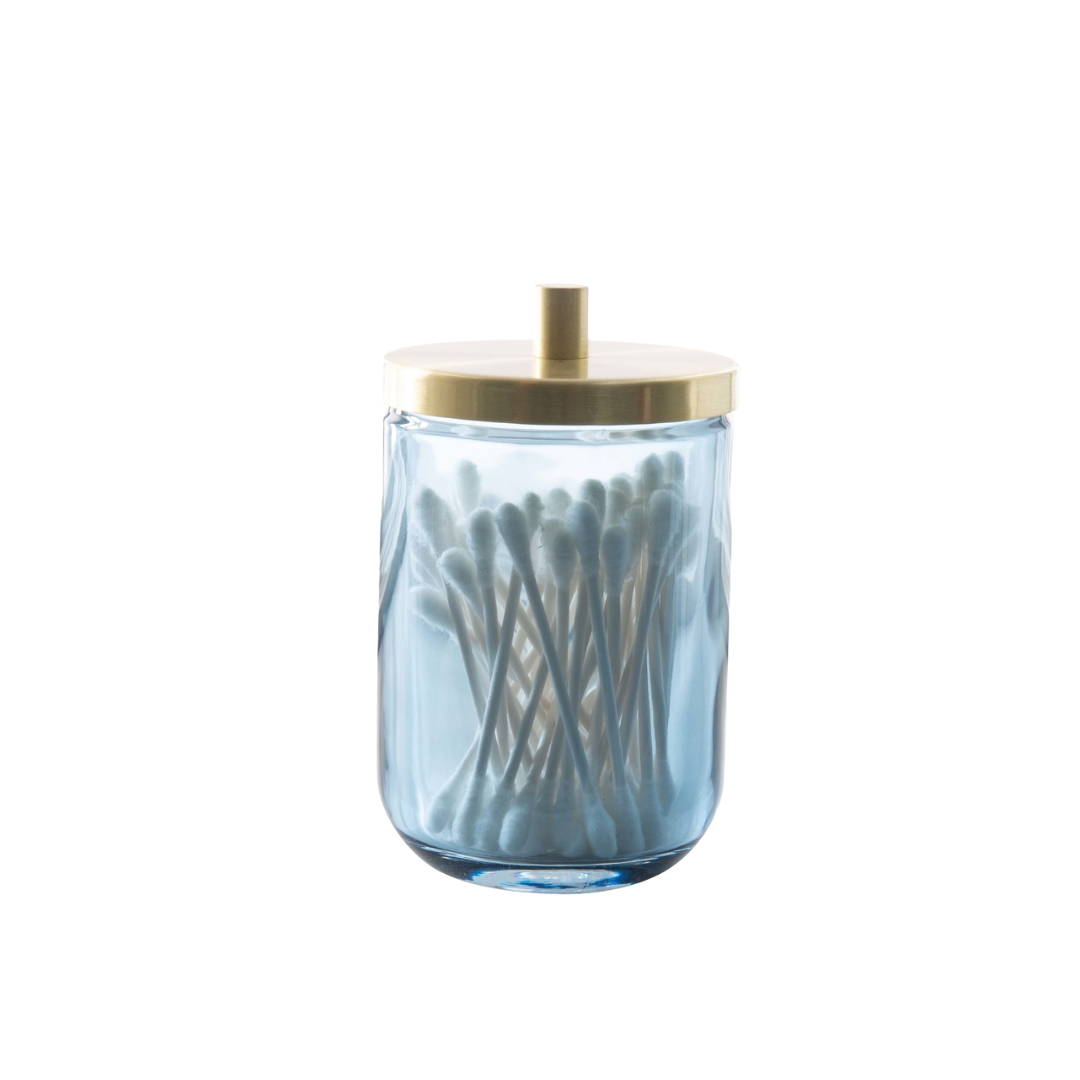 Jasper Cotton Jar Glass Blue/Gold