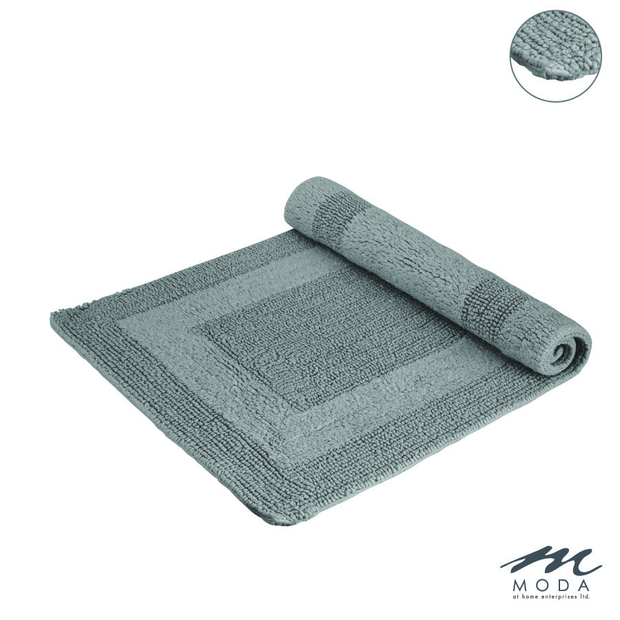 Serenity Bath Mat Reversible 100% Cotton Tufted Grey 20" X 32"