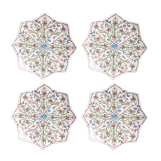 Villa Seville Scalloped Side/Cocktail Plate Set/4 - Chambray