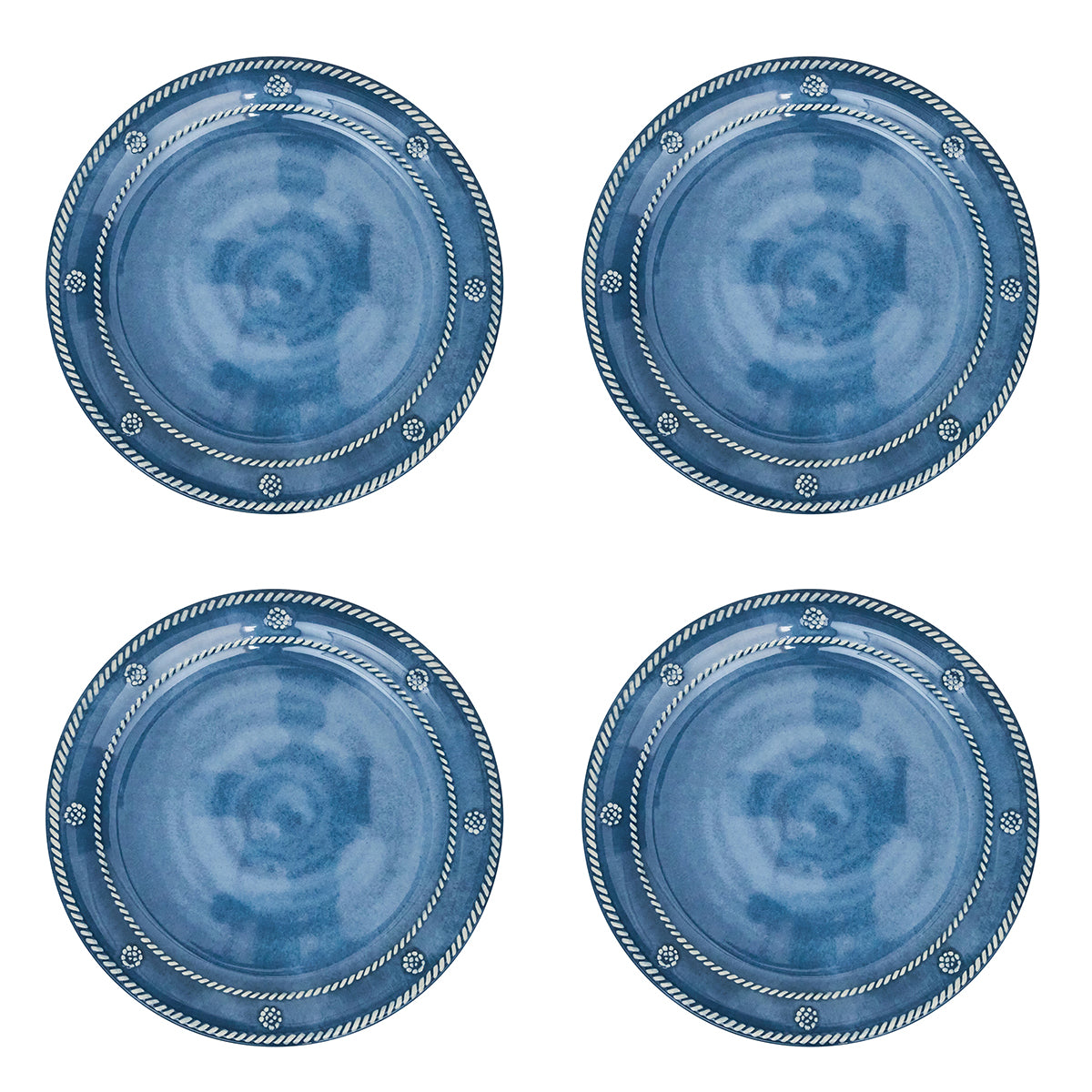 Berry & Thread Melamine Dessert/Salad Plate Set/4 - Ocean