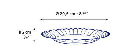 Le Picardie® Marine Blue Glass Dessert Plate 8.125" - Set of 6