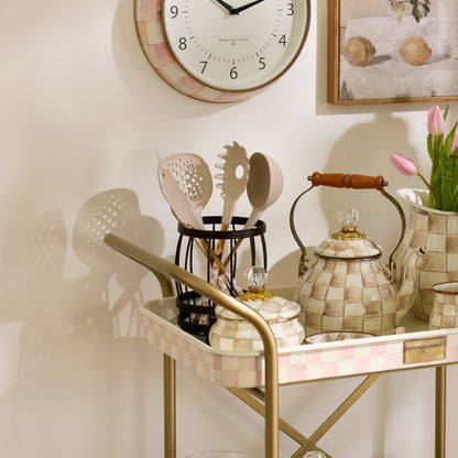 Mocha Check Utensil Caddy Set