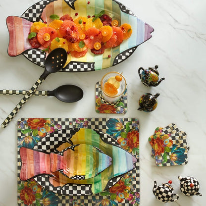 Courtly Flower Market Cork Back Coasters, Set of 4