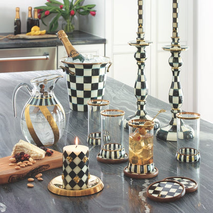 Courtly Check Enamel Coasters, Set of 4