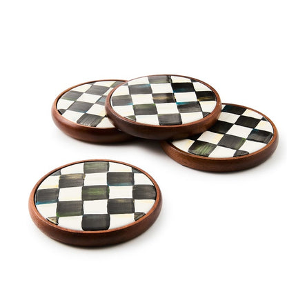 Courtly Check Enamel Coasters, Set of 4