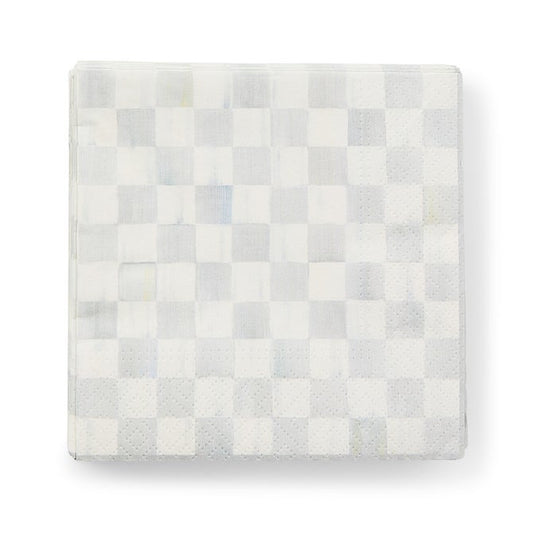 Sterling Check Cocktail Paper Napkins