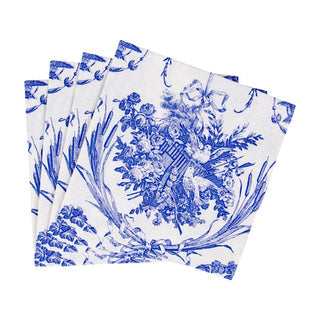 Romantic Toile Blue Cocktail Napkins