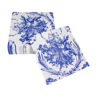 Romantic Toile Blue Cocktail Napkins