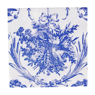 Romantic Toile Blue Cocktail Napkins