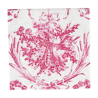 Romantic Toile Rose Cocktail Napkins