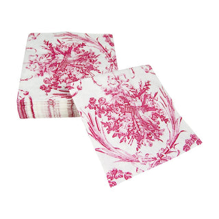 Romantic Toile Rose Cocktail Napkins