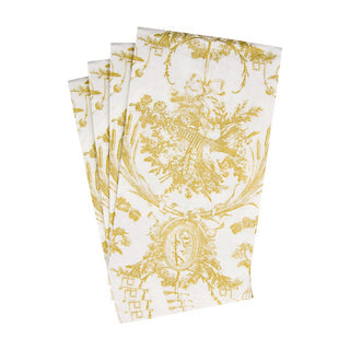 Romantic Toile Gold Guest Towel Napkins