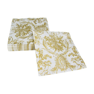 Romantic Toile Gold Luncheon Napkins