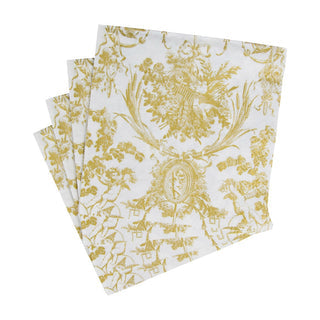 Romantic Toile Gold Luncheon Napkins