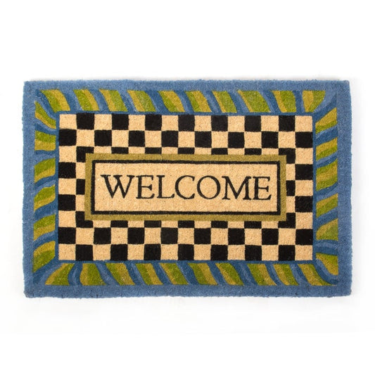 Welcome Periwinkle Entrance Mat