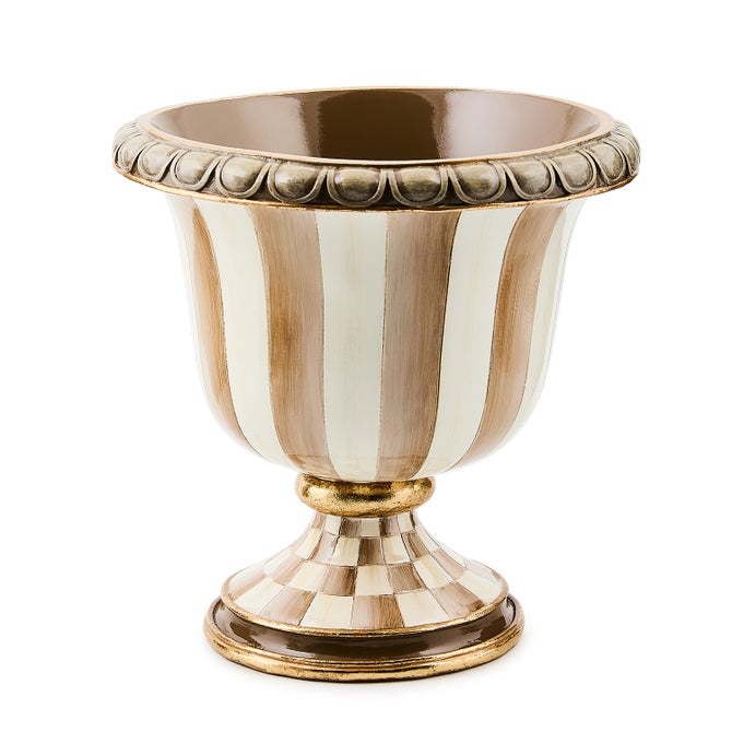 Mocha Stripe Tabletop Urn