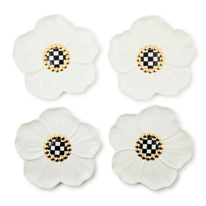 White Rabbit Ceramic Dessert Plates, Set of 4