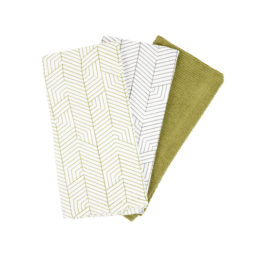 3pk Fouta Towel - 2 Print, 1 Ribbed Terry - Interlocked