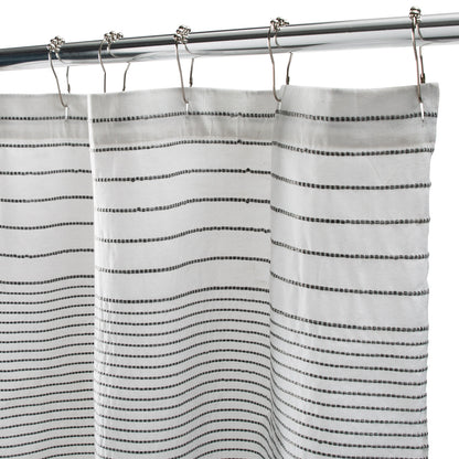 Harmony Shower Curtain Woven Poly/Cotton White/Grey 72" X 72 "