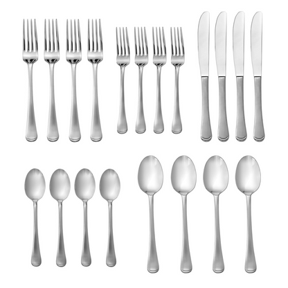 Infinity Satin Fade 18/0 Stainless Steel 20 Piece Flatware Set, Service For 4