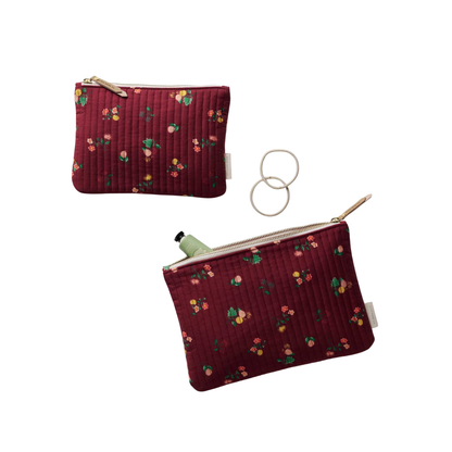 Ditsy Dahlia Quilted Pouch Set