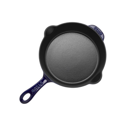 Staub Cast Iron 8.5-inch, Traditional Deep Skillet, Dark Blue