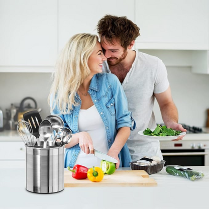 Jumbo Stainless Steel Rotating Utensil Holder