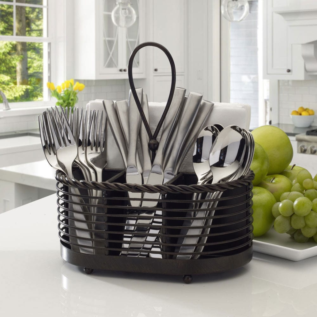 Rope Napkin and Flatware Storage Caddy