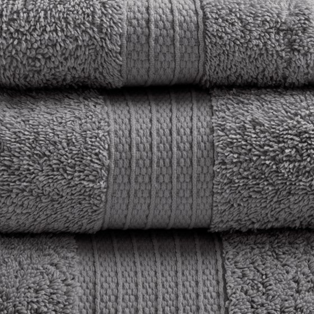 Organic 6 Piece Organic Cotton Towel Set - Charcoal