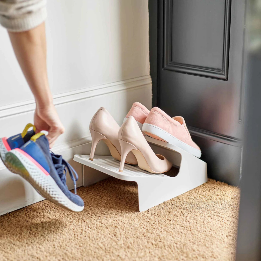 Shoe-In™ Space-saving Ecru Shoe Rack