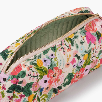 Garden Party Quilted Small Cosmetic Pouch