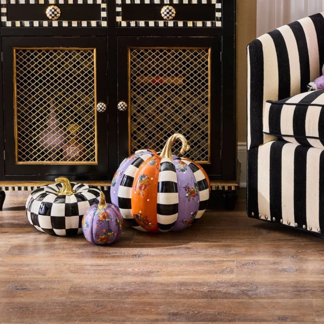 Violet Patchwork Extra Large Pumpkin