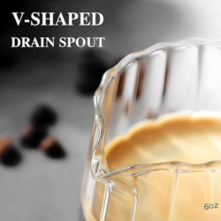 Espresso Shot Meaursing Cup Glass with V-Shaped Mouth - 6oz