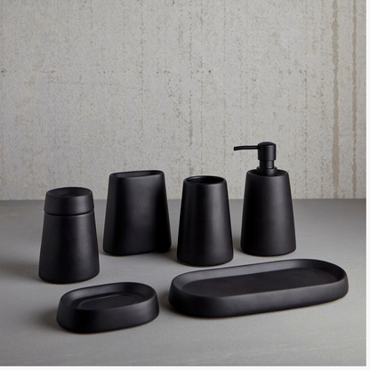 Crater Soap Dish Ceramic Matte Black