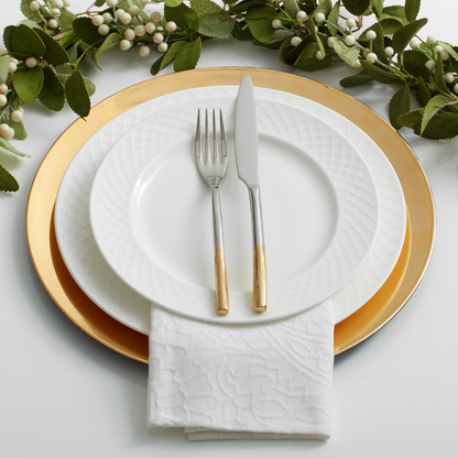 Trellis White 16 Piece Dinnerware Set