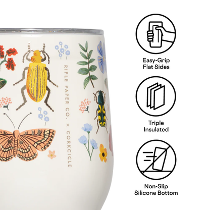 Stemless 12oz Rifle Paper  Curio Cream