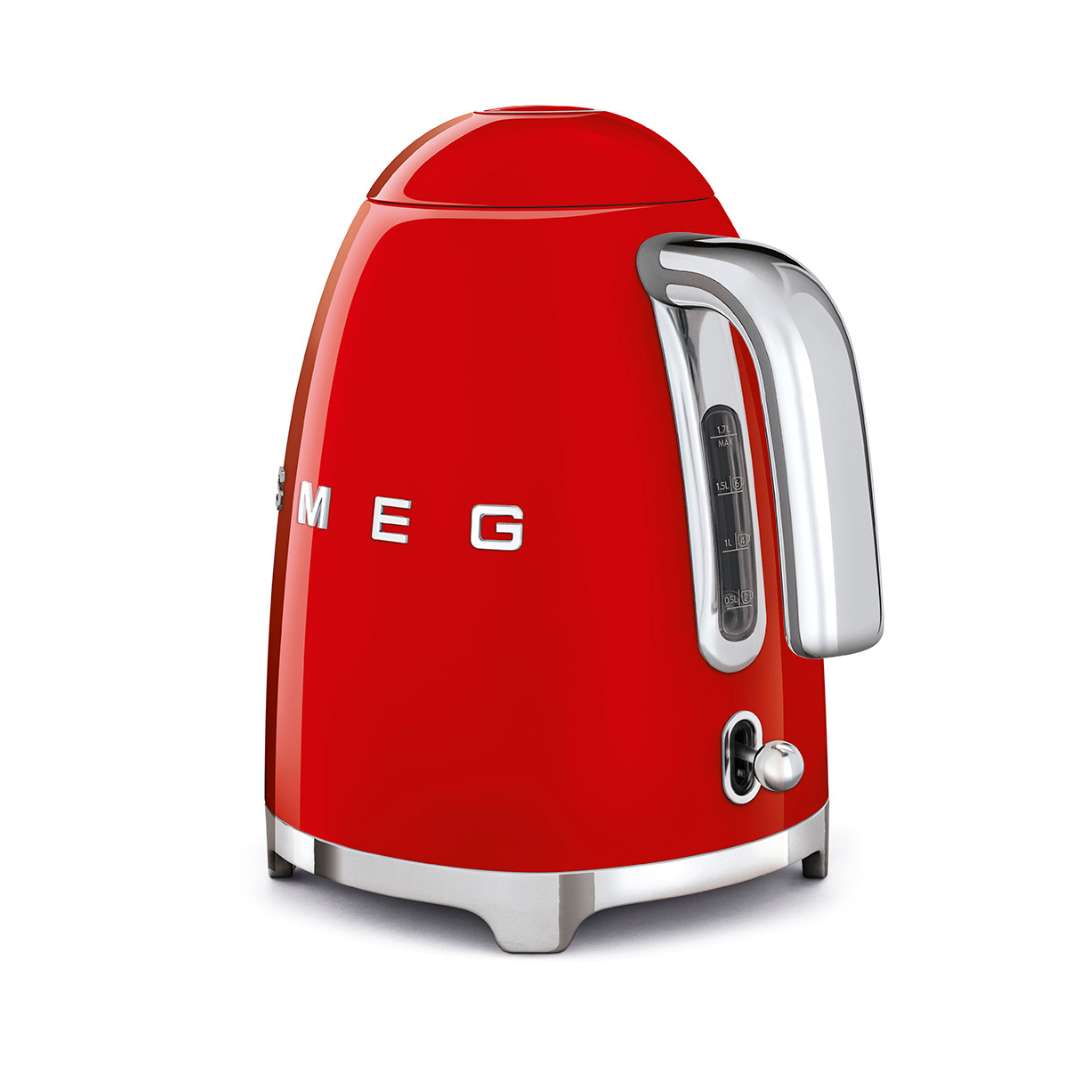 50's Retro Style Electric Kettle with 3D Logo - Red