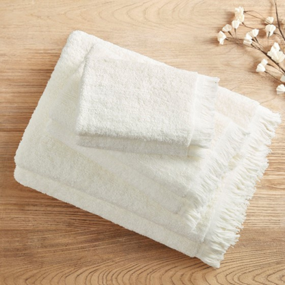 Nova Cotton Dobby Slub 6 Piece Towel Set - Ivory